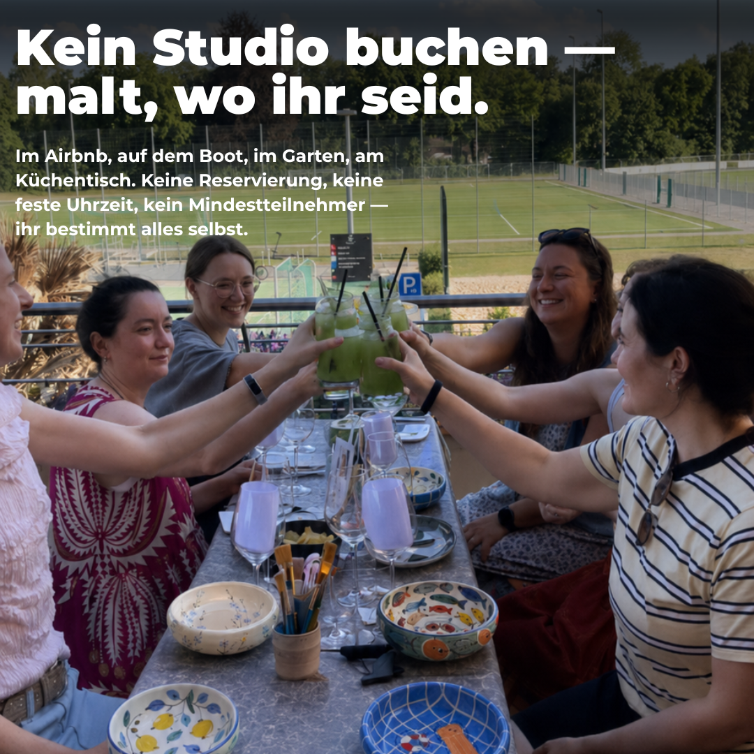 Keramik-Set zum Bemalen – Mädelsabend, Ausflug & Picknick