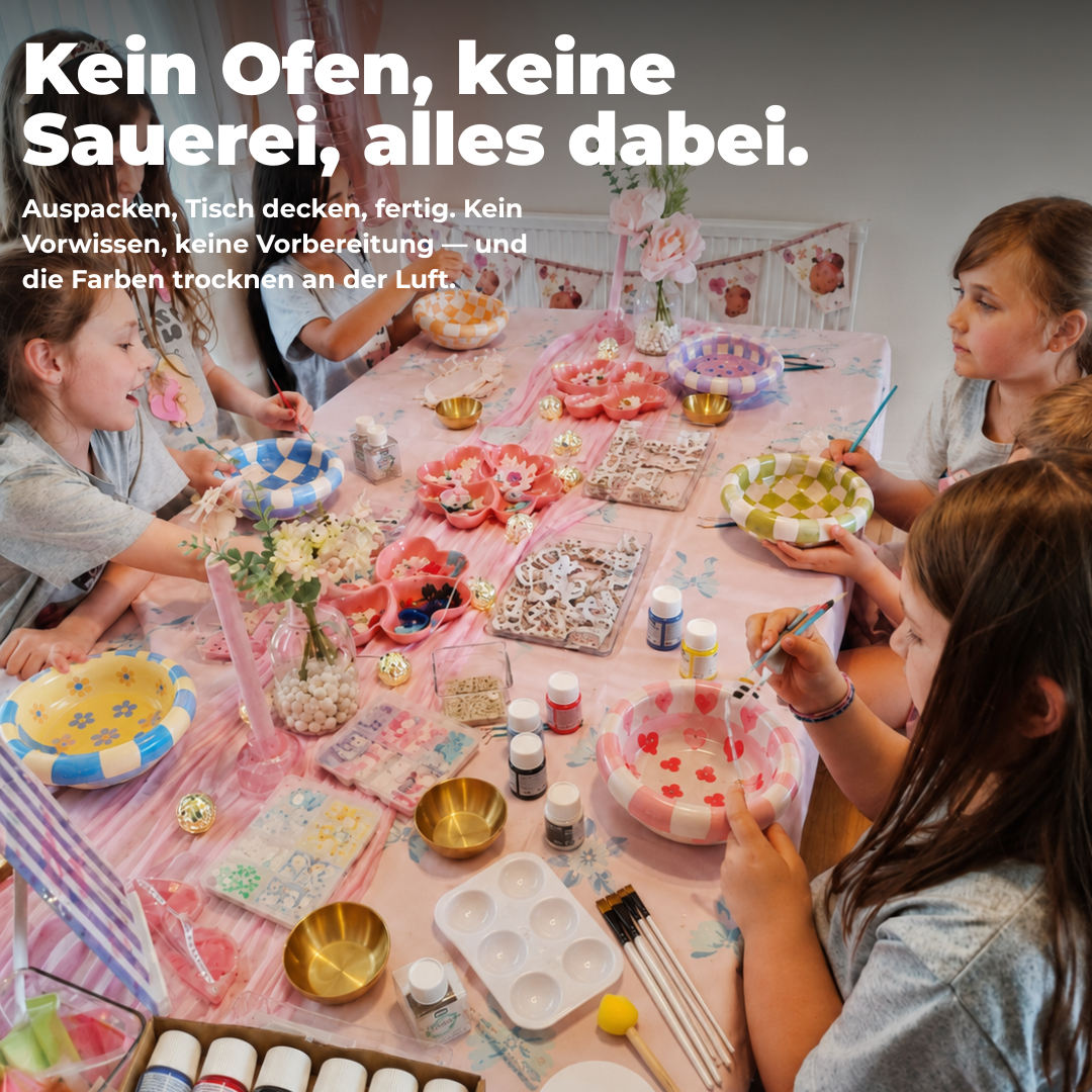 Keramik-Set zum Bemalen – Teenager-Party & Kindergeburtstag