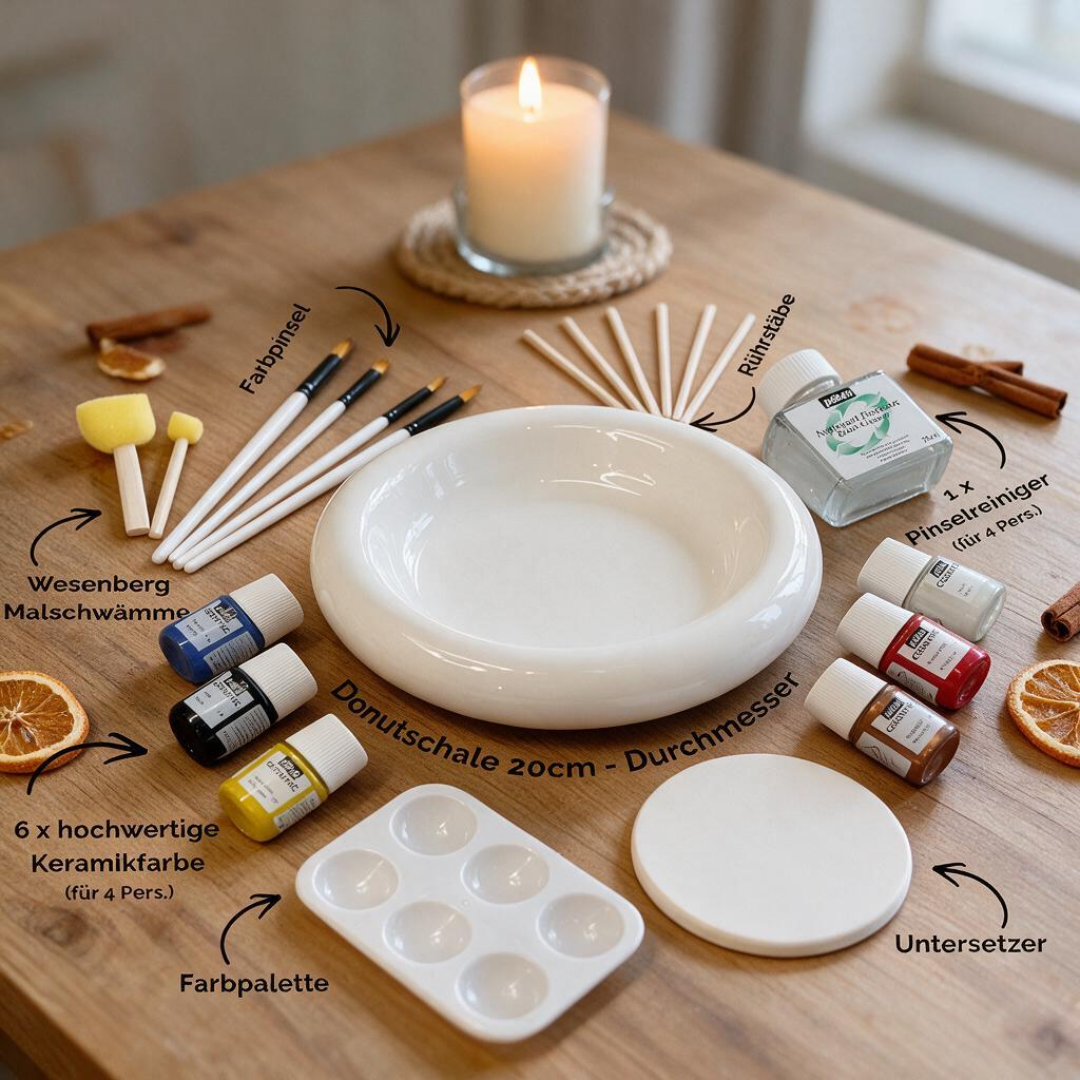 Keramik-Set zum Bemalen – Mädelsabend, Ausflug & Picknick