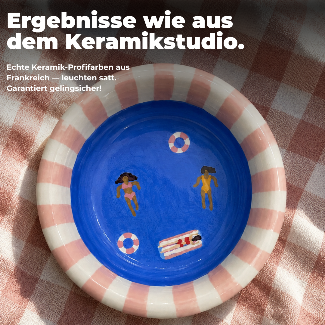 Keramik-Set zum Bemalen – Mädelsabend, Ausflug & Picknick