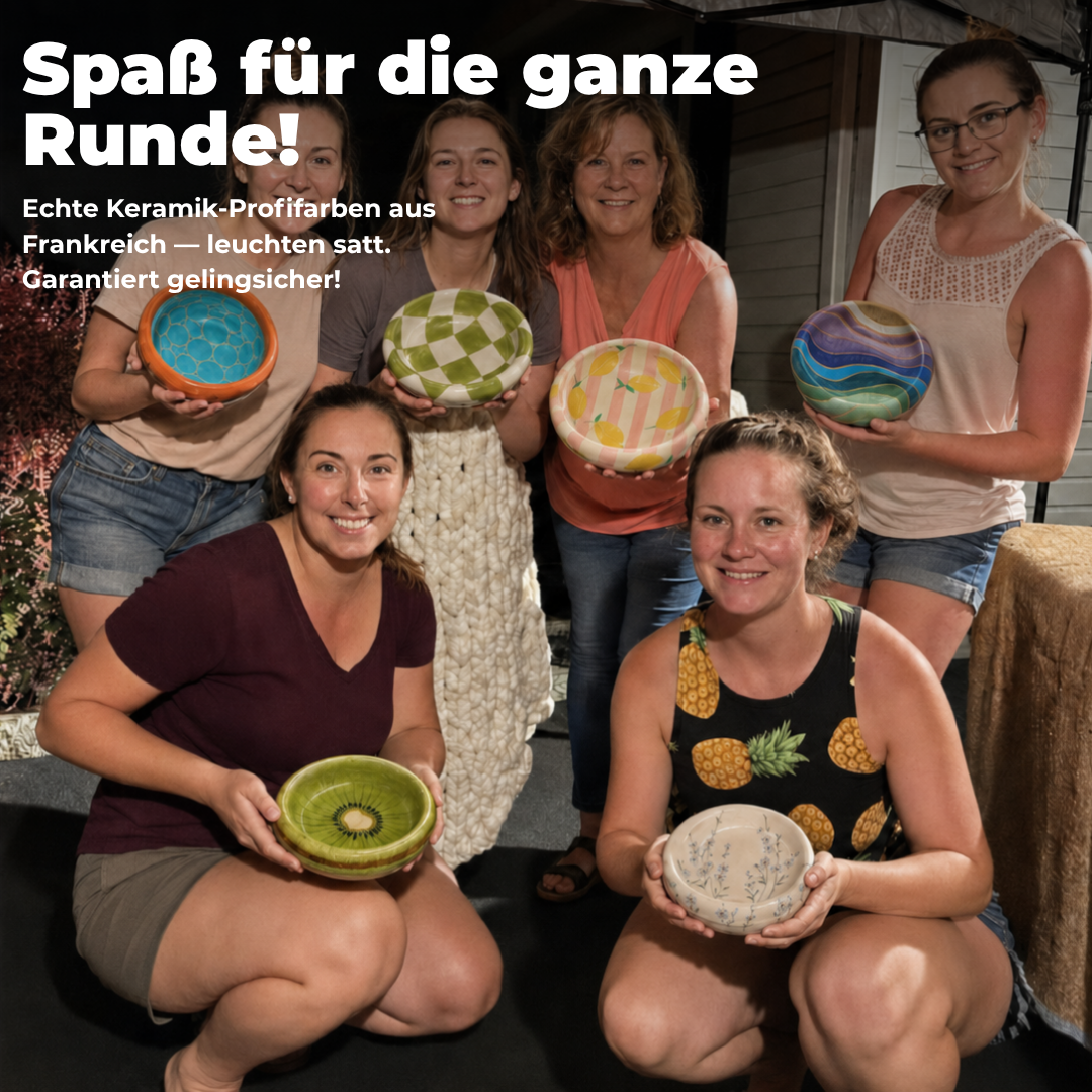Keramik-Set zum Bemalen – Mädelsabend, Ausflug, JGA & Picknick