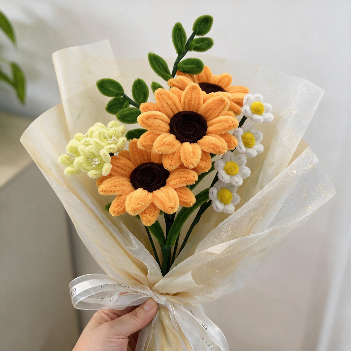 Sonnenblumen Blumenstrauß-Kit — Strauß aus Pfeifenreiniger